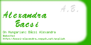 alexandra bacsi business card